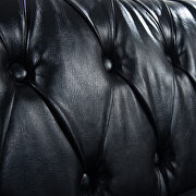 Black pu uphostery rolled arm chesterfield three seater sofa by La Spezia additional picture 6