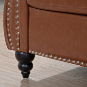 Brown pu uphostery rolled arm chesterfield three seater sofa by La Spezia additional picture 5