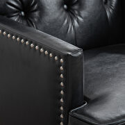 Black pu upholstery metallic nail head trim wide armchair by La Spezia additional picture 3