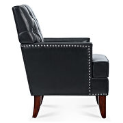 Black pu upholstery metallic nail head trim wide armchair by La Spezia additional picture 9