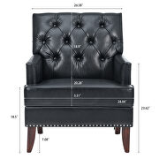 Black pu upholstery metallic nail head trim wide armchair by La Spezia additional picture 10