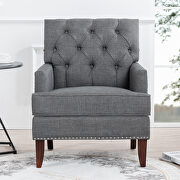 Gray fabric upholstery traditional style wide armchair by La Spezia additional picture 3