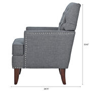 Gray fabric upholstery traditional style wide armchair by La Spezia additional picture 6