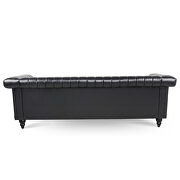 Black pu traditional square arm 3 seater sofa by La Spezia additional picture 2