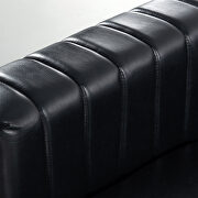 Black pu traditional square arm 3 seater sofa by La Spezia additional picture 8