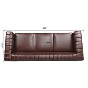 Dark brown pu traditional square arm 3 seater sofa by La Spezia additional picture 2