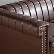 Dark brown pu traditional square arm 3 seater sofa by La Spezia additional picture 13