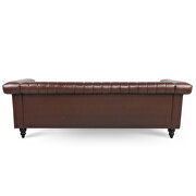 Dark brown pu traditional square arm 3 seater sofa by La Spezia additional picture 4