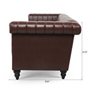 Dark brown pu traditional square arm 3 seater sofa by La Spezia additional picture 5