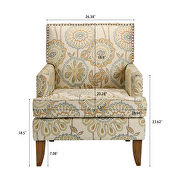 Beige yellow fabric upholstery traditional style wide armchair by La Spezia additional picture 3