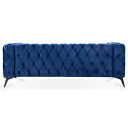Peacock blue fabric traditional square arm removable cushion 3-seater sofa by La Spezia additional picture 4