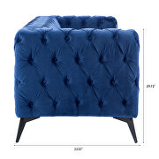 Peacock blue fabric traditional square arm removable cushion 3-seater sofa by La Spezia additional picture 8