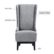 Gray fabric wing back chair by La Spezia additional picture 12
