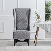 Gray fabric wing back chair by La Spezia additional picture 3