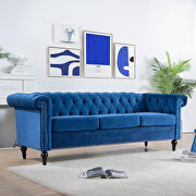 Blue fabric traditional square arm 3 seater sofa by La Spezia additional picture 11