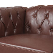 Dark brown pu leather traditional square arm 3-seater sofa by La Spezia additional picture 4