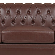 Dark brown pu leather traditional square arm 3-seater sofa by La Spezia additional picture 5
