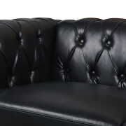Black pu leather traditional square arm 3-seater sofa by La Spezia additional picture 11