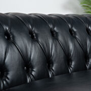 Black pu leather traditional square arm 3-seater sofa by La Spezia additional picture 5