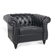 Black finish top-quality leather chair by La Spezia additional picture 4