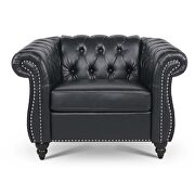 Black finish top-quality leather chair by La Spezia additional picture 5