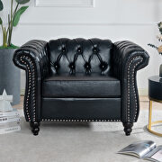 Black finish top-quality leather chair by La Spezia additional picture 6
