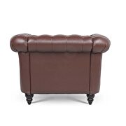 Dark brown finish top-quality leather chair by La Spezia additional picture 2