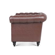 Dark brown finish top-quality leather chair by La Spezia additional picture 3