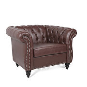 Dark brown finish top-quality leather chair by La Spezia additional picture 7