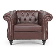 Dark brown finish top-quality leather chair by La Spezia additional picture 9