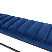 Navy blue velvet upholstered bench with metal base by La Spezia additional picture 13
