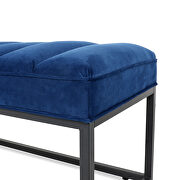 Navy blue velvet upholstered bench with metal base by La Spezia additional picture 9