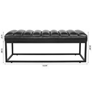 Black pu upholstered bench with metal base by La Spezia additional picture 13