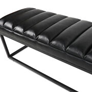 Black pu upholstered bench with metal base by La Spezia additional picture 3