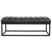 Black pu upholstered bench with metal base by La Spezia additional picture 7