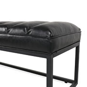 Black pu upholstered bench with metal base by La Spezia additional picture 8
