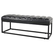 Black pu upholstered bench with metal base by La Spezia additional picture 9