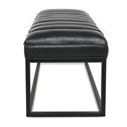 Black pu upholstered bench with metal base by La Spezia additional picture 10