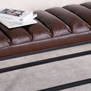 Dark brown pu upholstered bench with metal base by La Spezia additional picture 2