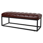 Dark brown pu upholstered bench with metal base by La Spezia additional picture 12