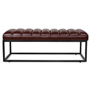 Dark brown pu upholstered bench with metal base by La Spezia additional picture 3