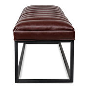 Dark brown pu upholstered bench with metal base by La Spezia additional picture 4
