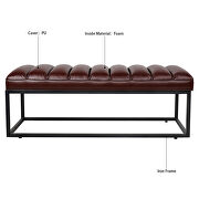Dark brown pu upholstered bench with metal base by La Spezia additional picture 9