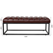 Dark brown pu upholstered bench with metal base by La Spezia additional picture 10