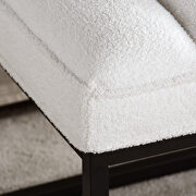 White velvet upholstered bench with metal base by La Spezia additional picture 11
