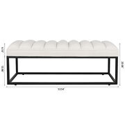 White velvet upholstered bench with metal base by La Spezia additional picture 3