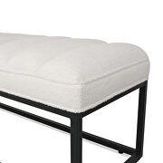 White velvet upholstered bench with metal base by La Spezia additional picture 5