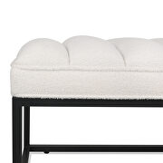 White velvet upholstered bench with metal base by La Spezia additional picture 6