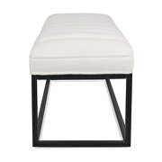 White velvet upholstered bench with metal base by La Spezia additional picture 8