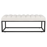 White velvet upholstered bench with metal base by La Spezia additional picture 9